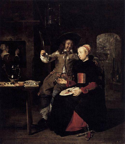 Gabriel Metsu Portrait of the Artist with His Wife Isabella de Wolff in a Tavern oil painting picture